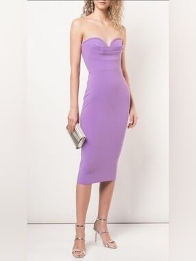 Alex Perry Darcy strapless crêpe midi dress US2